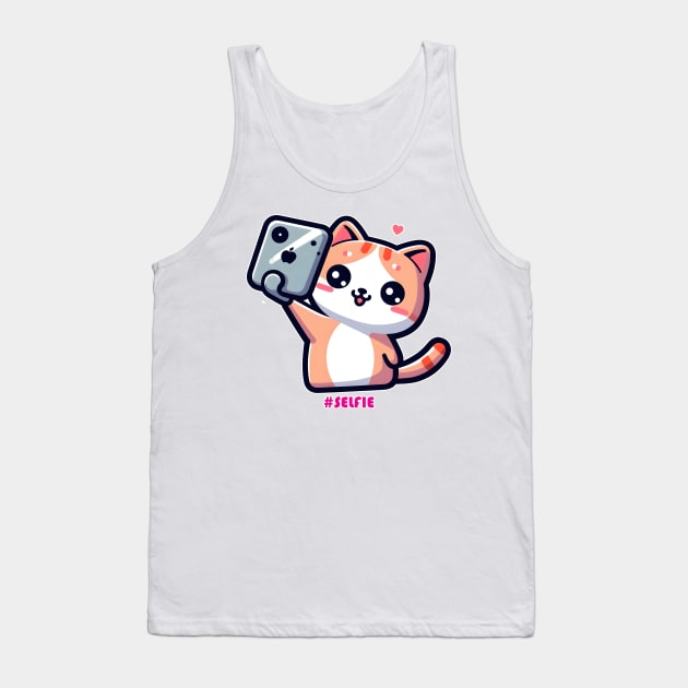 Cat Selfie Tank Top by Rawlifegraphic